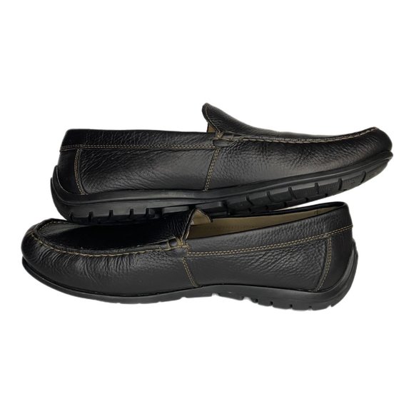 ecco Men\'s Size 11-11.5 Classic Dark Brown Pebble Leather Driving Shoes Loafers main image 7